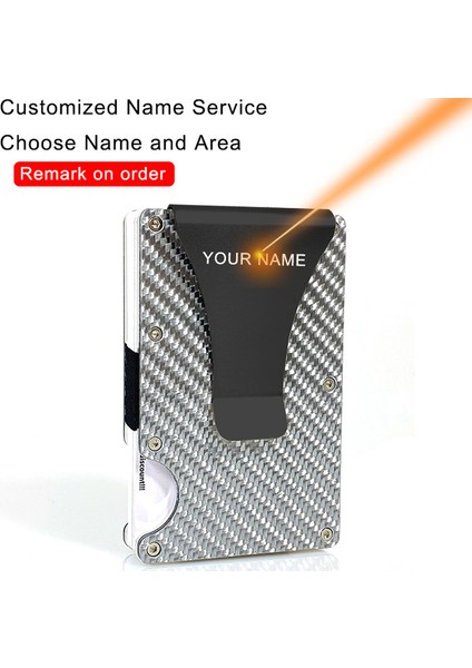 Gümüş Özelleştirilmiş Dıenqı Rfid Karbon Fiber Erkek Cüzdan Ünlü Marka Metal Ince Ince Erkek Cüzdan Para Çantaları Küçük Mini Aviator Sihirli Cüzdan Cüzdanlar (Yurt Dışından)