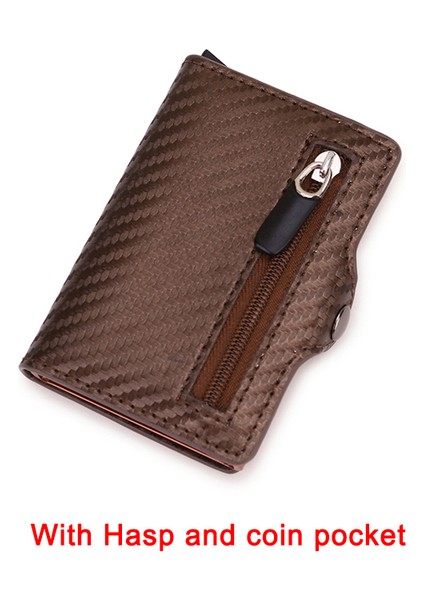 Karbon Altın Karbon Fiber Rfid Kart Tutucu Erkek Cüzdan Para Çantası Fermuar Bozuk Para Cüzdanı Küçük Deri Mini Ince Cüzdan Vallet Carteira Masculina (Yurt Dışından)