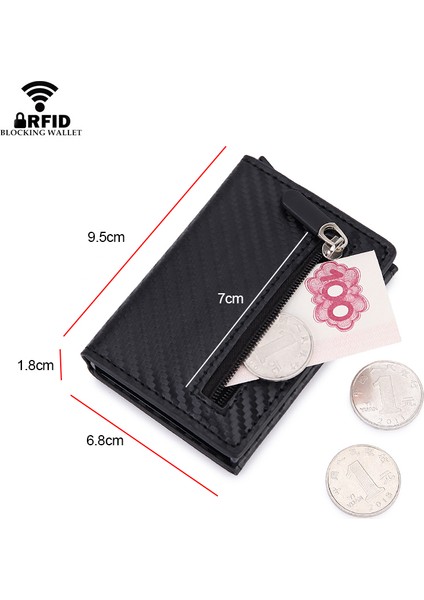 Siyah (Isim Hizmeti) Dıenqı Rfid Karbon Elyaf Deri Erkek Cüzdan Kart Sahibinin Para Çantaları Çantalar Erkek Ince Ince Mini Cüzdan Erkekler Için Siyah Cüzdan Hediyeler (Yurt Dışından) modelleri