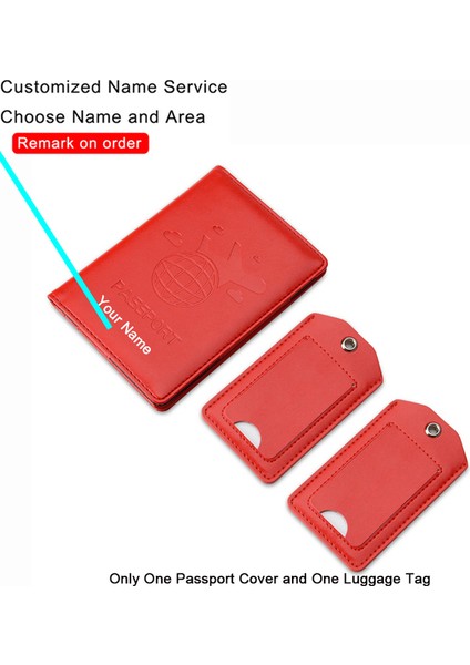 NAME-NQ104-RED Bycobecy Özel Gravür Deri Pasaportlar Rfıd Engelleme Iş Pasaport Kapağı Kımlık Banka Kartı Tutucu Cüzdan Seyahat Aksesuarları (Yurt Dışından)