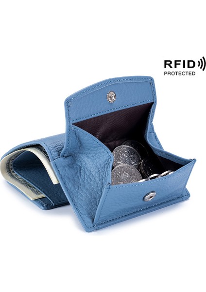 Kahverengi Hakiki Deri Kadın Cüzdan ve Çantalar Mini Para Cebi ile Moda Küçük Cüzdan Rfid Engelleme Çanta Tasarımcısı Portfel Damski (Yurt Dışından)