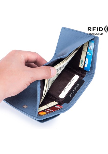 Kahverengi Hakiki Deri Kadın Cüzdan ve Çantalar Mini Para Cebi ile Moda Küçük Cüzdan Rfid Engelleme Çanta Tasarımcısı Portfel Damski (Yurt Dışından)
