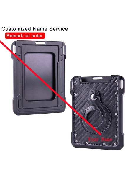 Ku-2-Karbon Siyah Özel Isim Airtag Erkek Cüzdan Gerçek Hakiki Deri Cüzdan Kimlik Kartı Kılıfı Rfid Hırsızlığa Karşı Tokatlamak Kredi Kartı Tutacağı Akıllı Cüzdan (Yurt Dışından)