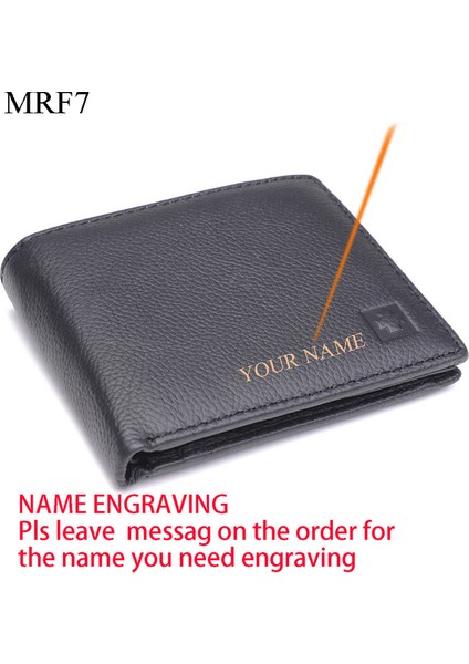 Mrf7 Siyah Gravür Longxıor Hakiki Deri Erkek Cüzdan Rfıd Engelleme Cüzdan Erkek Moda Inek Deri Çanta Kimlik Koruma Erkek Cüzdanları Mrf7 (Yurt Dışından)