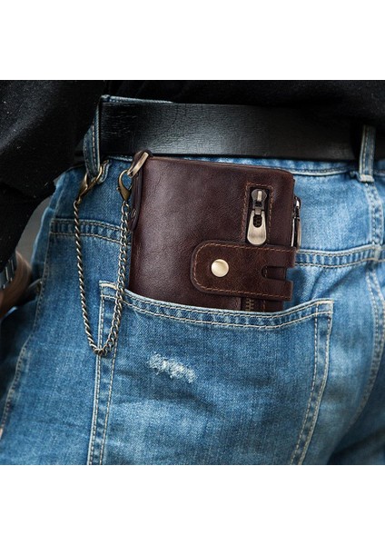 Yeşil M Bc Yenı Marka Hakiki Inek Derisi Deri Erkek Cüzdan Küçük Mini Kart Tutucu Vintage Portfolyo Portomonee Çile Erkek Pockect Çanta Moda (Yurt Dışından)