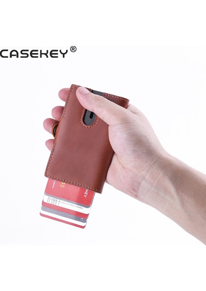 Mavi Hakiki Deri Rfıd Kredi Kartı Tutucu Erkekler Engelleme Sürgülü Cüzdan Kart Tutucu Çanta Karbon Fiber Slimjack Jackster Cüzdan (Yurt Dışından)