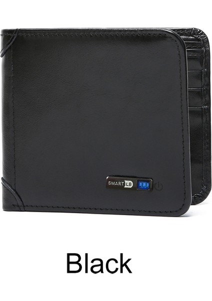 Siyah Akıllı Bluetooth Cüzdan Tracker Hakiki Deri Erkek Cüzdan Bulucu Kısa Ince Kart Tutucu Uyumlu Ücretsiz Gravür Serin Hediye (Yurt Dışından)