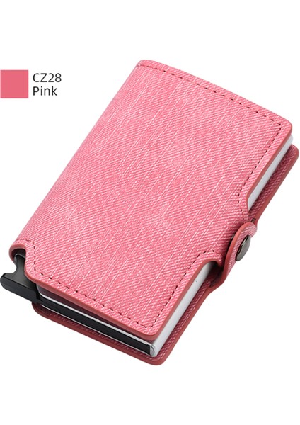 CZ28 Pembe Özelleştirilmiş Cüzdan Otomatik Pop-Up Kredi Kartı Tutucu Çantalar Erkekler Rfıd Engelleme Kart Sahibinin Iş Hasp Kart Kılıf Akıllı Cüzdan (Yurt Dışından)
