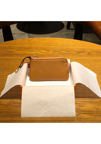 Kırmızı Hakiki Deri Unisex Anahtar Cüzdan Minimalist Tasarım Moda Araba Anahtar Kılıfı Düz Renk Marka Anahtarlık Anahtarlık ile Ince Çanta (Yurt Dışından)
