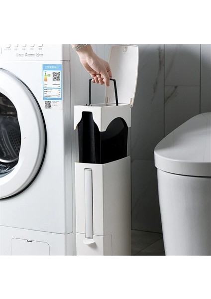 Klipsli Çöp Kutusu Japon Banyo Çöp Kutusu Kapaklı Ev Tipi Tuvalet Fırçası Seti Dar Küçük Tuvalet Kağıdı Sepeti (Yurt Dışından) modelleri