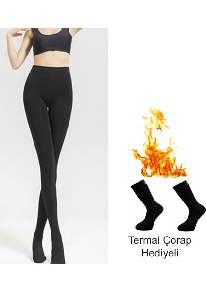 Büyük Beden Özel Termal Kışlık Sıcacık Tutan Kadın Içlik Termal Siyah Battal 4xl Termal Çoraplı
