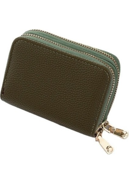 Çok Fonksiyonlu Kartvizitlik Çift Fermuarlı Kadın Cüzdanı Büyük Kapasiteli Pu Kartlık (Yurt Dışından)