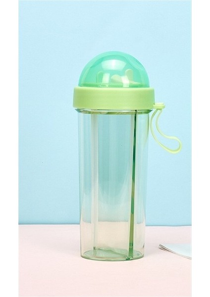 Plastik Çift Içme Bardağı Çift Pipetli Bardak Çift Taşınabilir Çift Kullanımlı Su Bardağı Çift Içecek (Yurt Dışından)