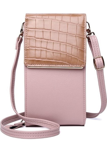 Cüzdan Kadın Telefon Çantası Elmas Tatlı Tek Omuz Crossbody Küçük Kadın Çantası Çok Kartlı Fermuarlı Para Cüzdanı (Yurt Dışından)