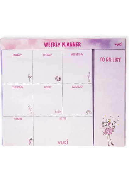 Masaüstü Haftalık Planlayıcı Defter Flamingo