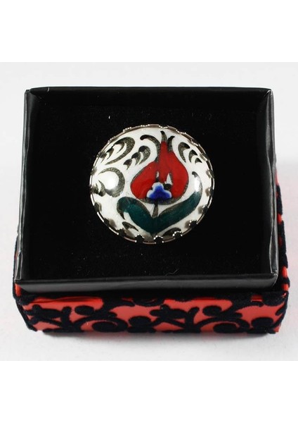 Kırmızı Tek Lale Yüzük