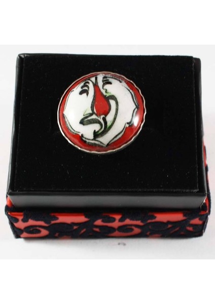 Lale Motifli Çini Yüzük