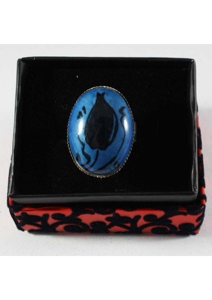 Lale Desenli Çini Yüzük