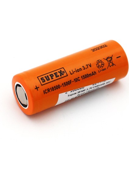 18500 3.7 Volt 1500MA 10C Pil Düz Kafa