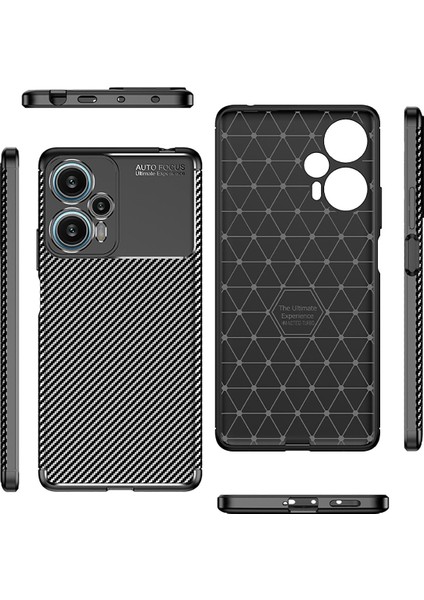Xiaomi Poco F5 Kılıf Negro Karbon Desen Kamera Korumalı Silikon + Ekran Koruyucu modelleri