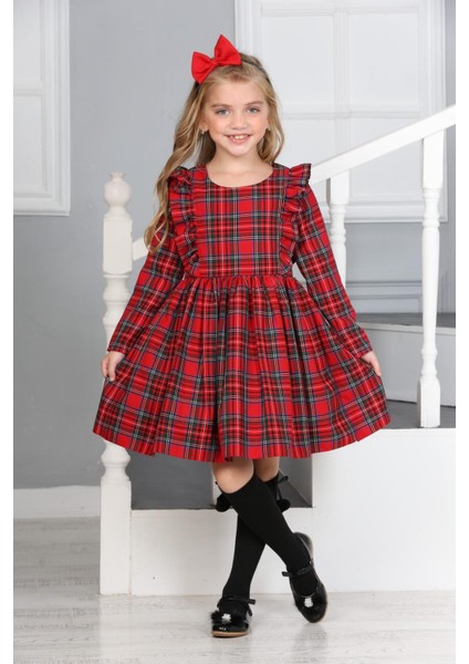 Gelincik Ekose Kız Çocuk Elbise A1111141111002