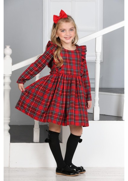 Gelincik Ekose Kız Çocuk Elbise A1111141111002 fiyatları