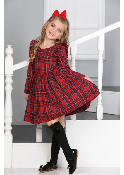 Gelincik Ekose Kız Çocuk Elbise A1111141111002 modelleri