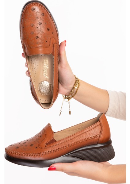 Kadın Taba Lazer Detay Comfort Ayakkabı