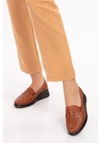 Kadın Taba Lazer Detay Comfort Ayakkabı modelleri