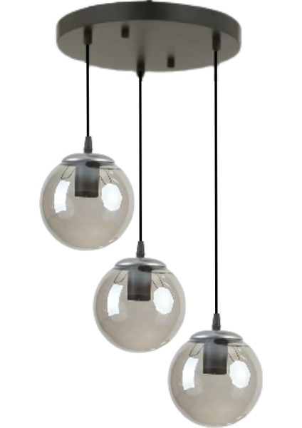 Hera 3'lü Füme Camlı Si̇yah Sarkıt Avi̇ze -Yatak Odası - Salon -Mutfak fiyatları