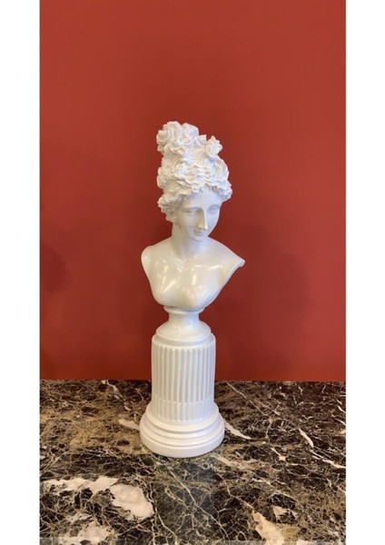 Sütunlu Kadın Büst Heykel Biblo