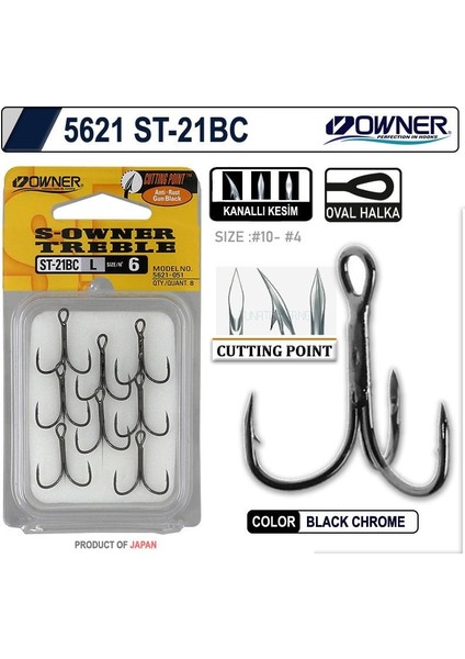 5621 St-21 Black Chrome Japon Çarpma Iğne Balıkmarketim modelleri