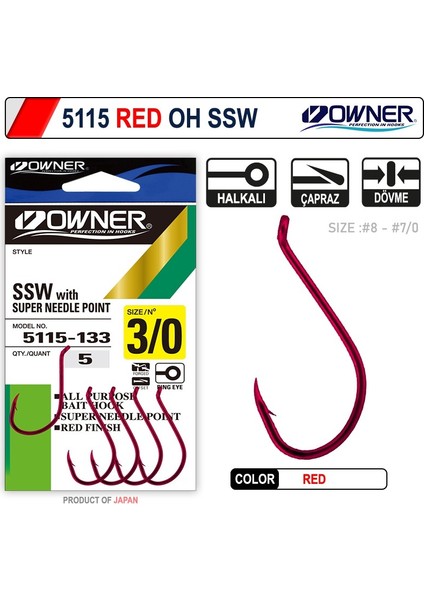 5115 Oh Ssw Red Japon Iğne Balıkmarketim