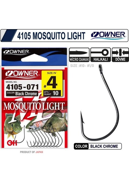 4105 Musquito Light Black Chrome Iğne Japon Iğne Balıkmarketim