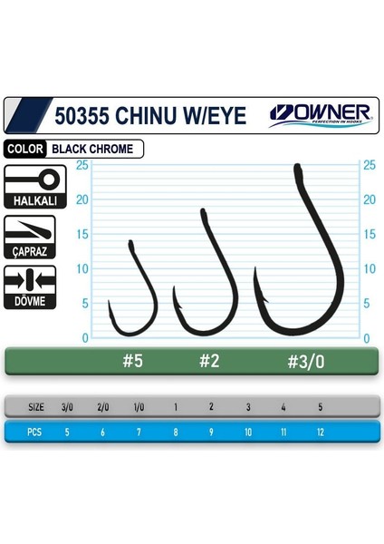 50355 Chinu W/ Eye Gun Black Japon Iğne Balıkmarketim