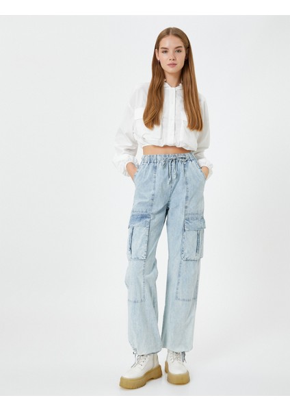 Kapşonlu Crop Paraşüt Gömlek Oversize Uzun Kollu Cepli fiyatları