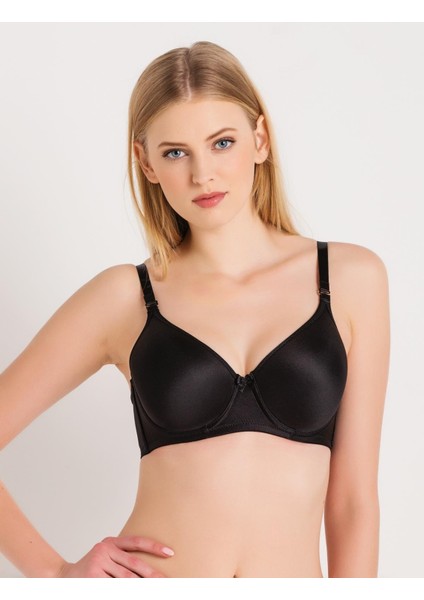 Düz Kumaşlı Siyah İnce Süngerli Büyük Beden Toparlayıcı Sütyen C5T7N3O8 fiyatları