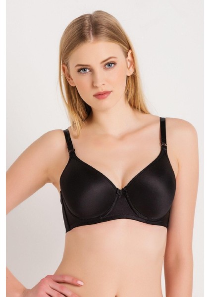 Düz Kumaşlı Siyah İnce Süngerli Büyük Beden Toparlayıcı Sütyen C5T7N3O8 modelleri