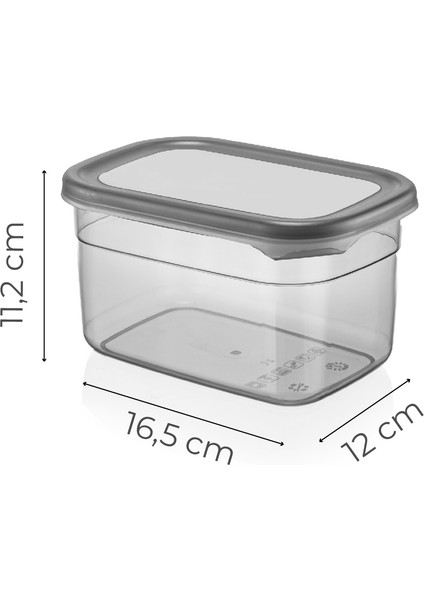 4'lü 1,3 lt Contalı Dikdörtgen Saklama Kabı Seti Serigrafi Etiketli indirimleri