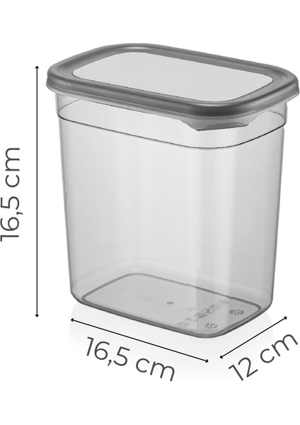 4'lü 2 lt Contalı Dikdörtgen Saklama Kabı Seti Serigrafi Etiketli indirimleri
