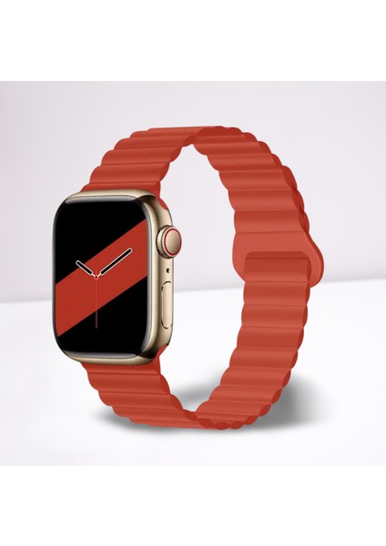 Apple Watch Uyumlu 42MM 44MM 45MM 49MM 1/2/3/4/5/6/se/7/8/ultra Akıllı Saat Magnetli Kordon ve Kayışı