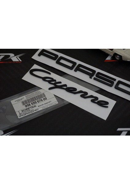 Porsche Cayenne Bagaj 3m 3D Abs Yazı Logo Siyah Amblem Seti