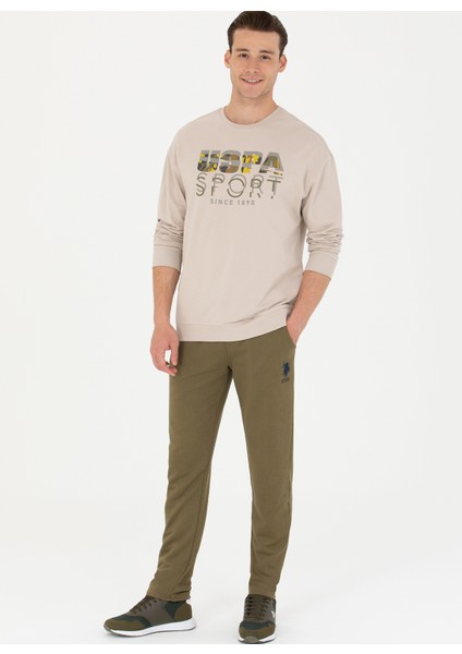 Bisiklet Yaka Bej Erkek Sweatshırt Yusen fırsatları