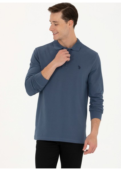 Polo Yaka Indigo Erkek Sweatshırt GTP01SK023