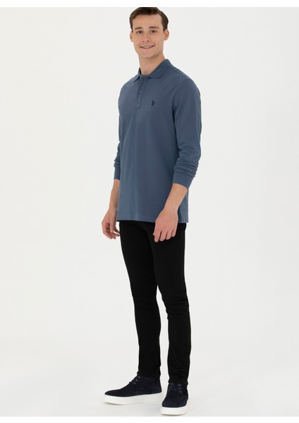 Polo Yaka Indigo Erkek Sweatshırt GTP01SK023 fırsatları