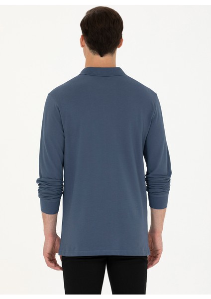Polo Yaka Indigo Erkek Sweatshırt GTP01SK023 indirimleri