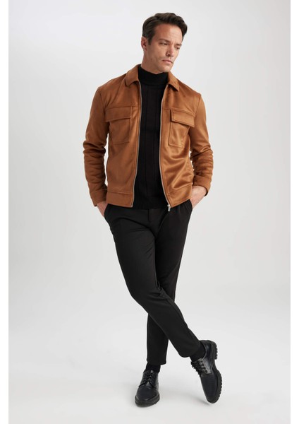 Slim Fit Polo Yaka Süet Mont Y5362AZ23AU fiyatları