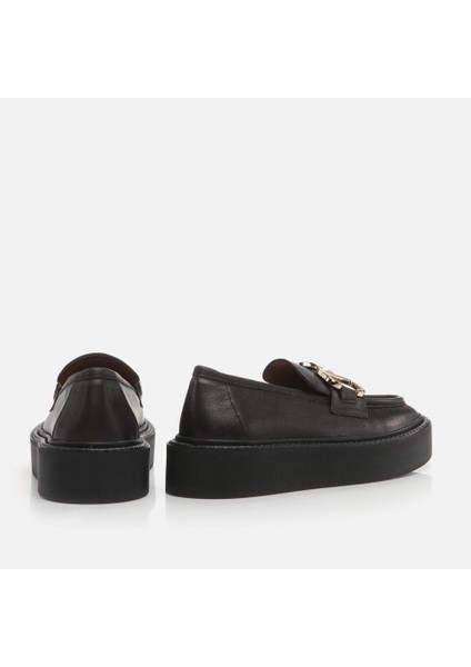 01AYH272550A100 Hakiki Deri Siyah Kadın Loafer modelleri