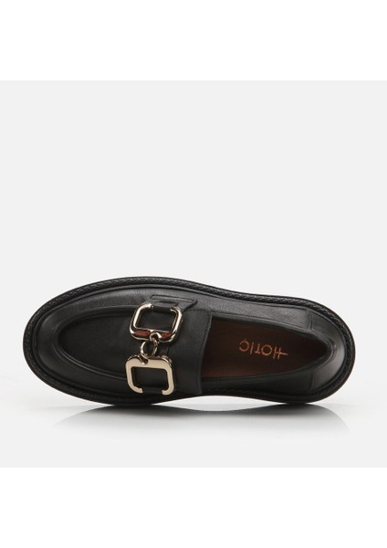 01AYH272550A100 Hakiki Deri Siyah Kadın Loafer fırsatları