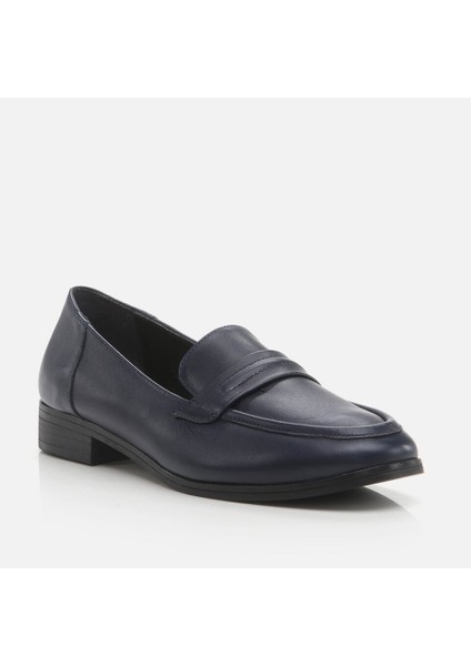 01AYH274640A680 Hakiki Deri Lacivert Kadın Loafer fiyatları